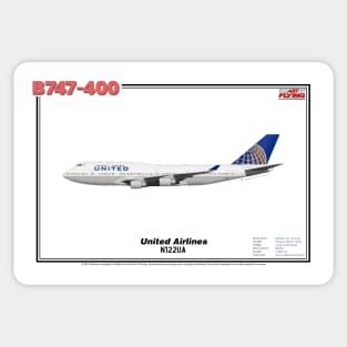 Boeing B747-400 - United Airlines (Art Print) Sticker